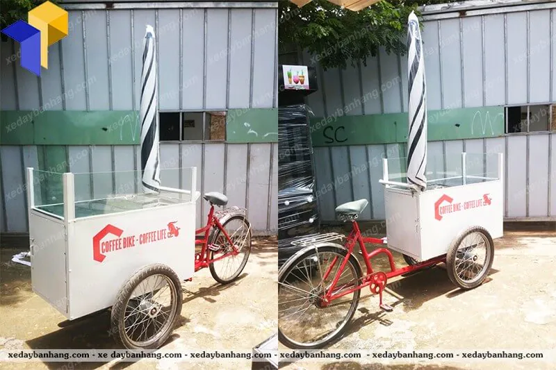 mẫu xe đạp bán cà phê