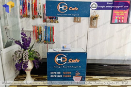 In ấn, thiết kế, gia công booth bán cafe di động