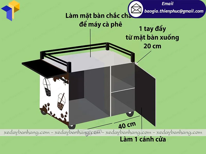 đóng xe cafe take away