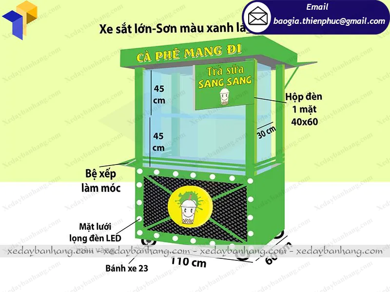 thiết kế xe cafe giá rẻ