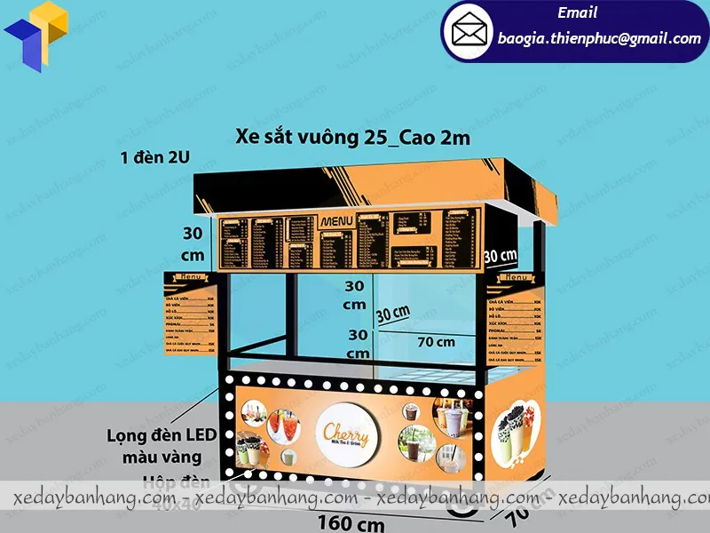 thi công tủ bán nước ép