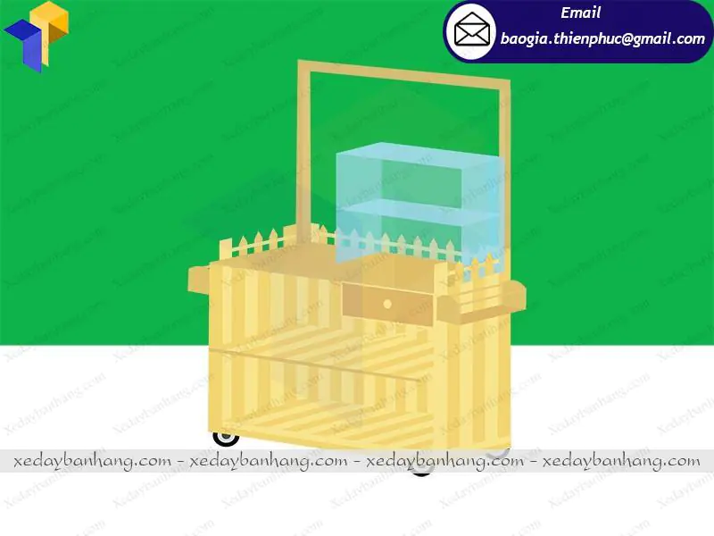  đóng xe gỗ bán trà sữa