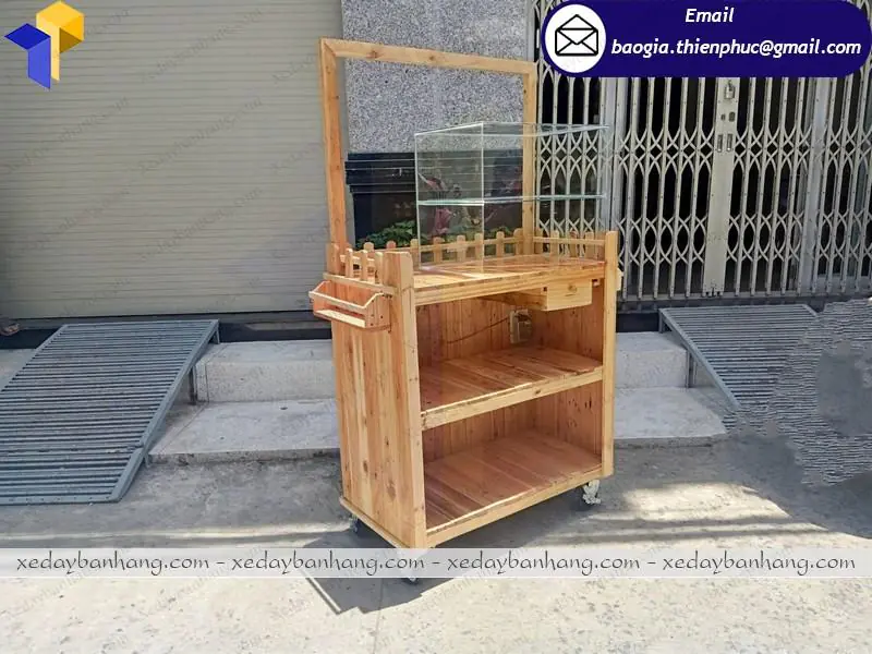  xe gỗ bán trà sữa đẹp