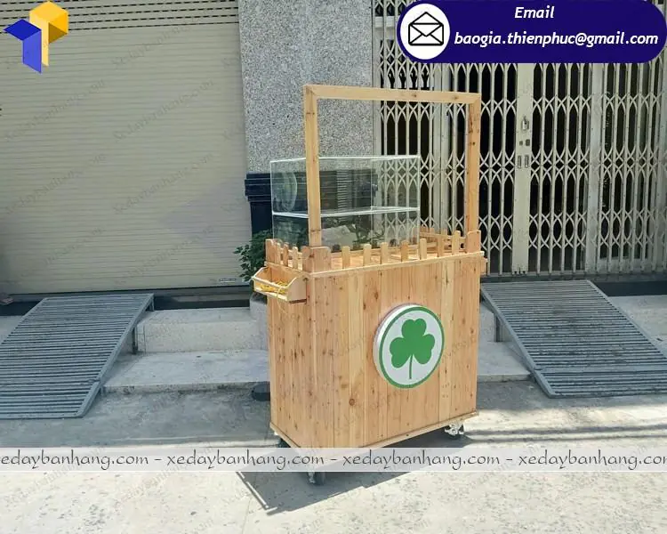  xe gỗ bán trà sữa