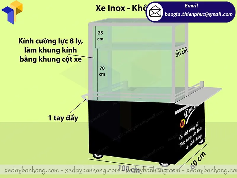 gia công tủ inox bán cafe
