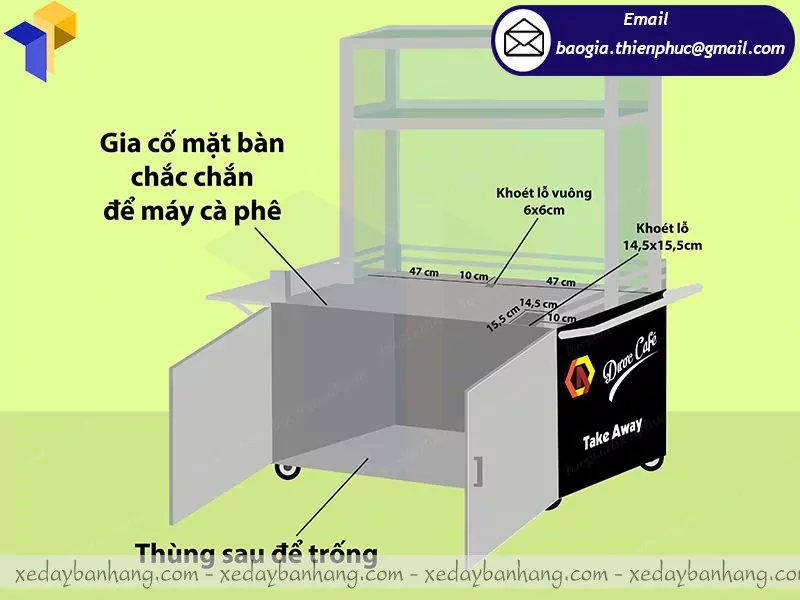giá tủ bán cafe