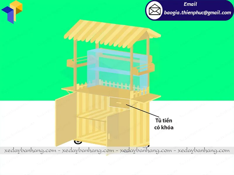 tủ gỗ bán fastfood hcm