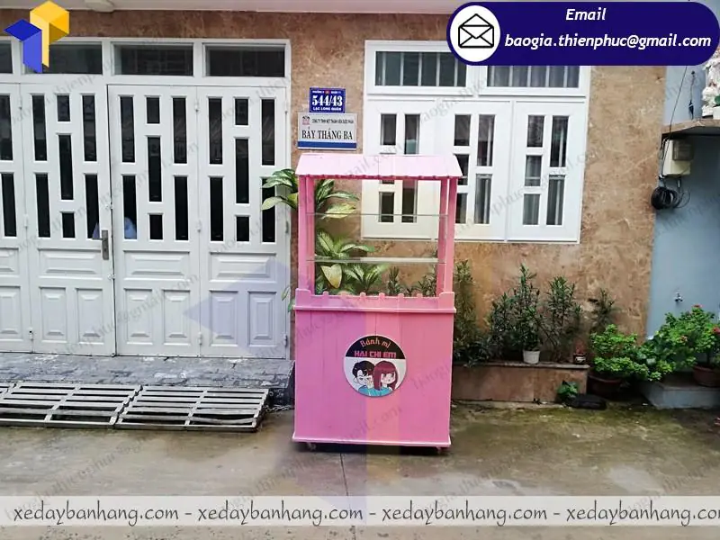 tủ gỗ bán trà sữa đẹp