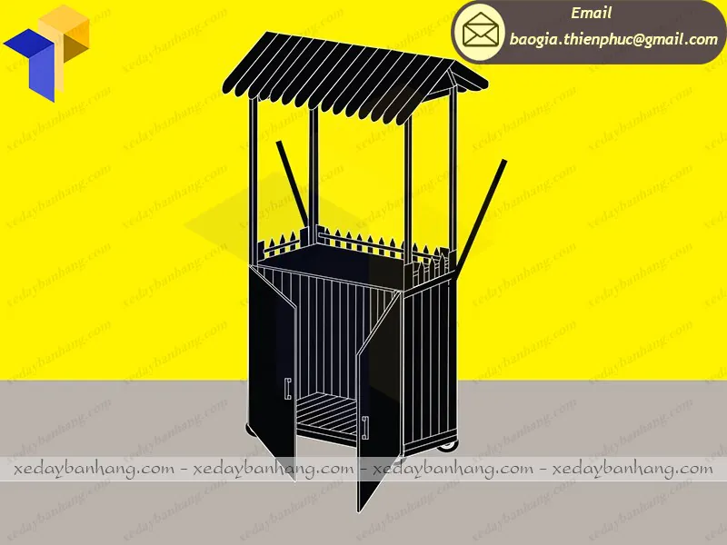 xe gỗ bán thức ăn