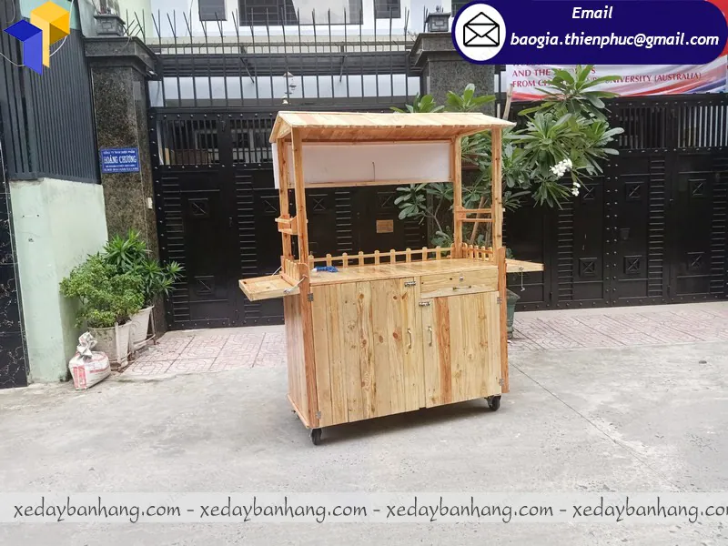 thiết kế tủ gỗ bán thức ăn