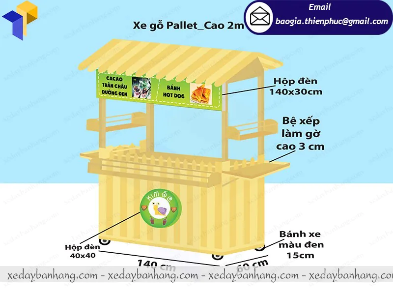 tủ gỗ bán thức ăn