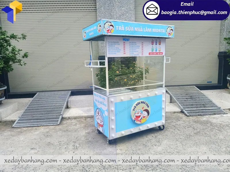 thiết kế quầy bán trà sữa