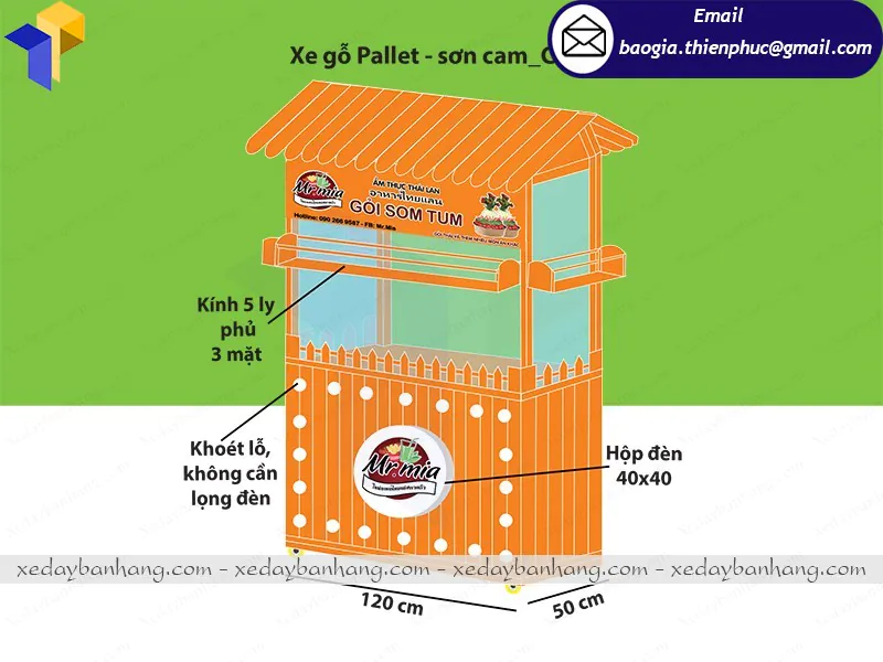 thiết kế quầy gỗ bán thức ăn nhanh 