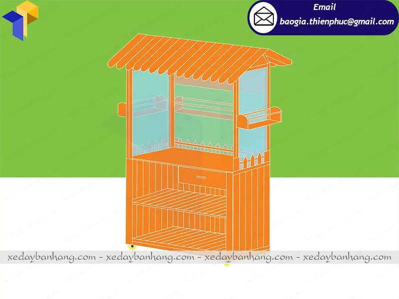 thiết kế xe gỗ bán thức ăn nhanh 