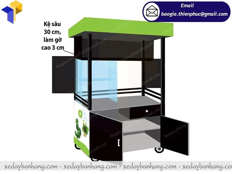 thiết kế xe sắt bán rau má giá rẻ