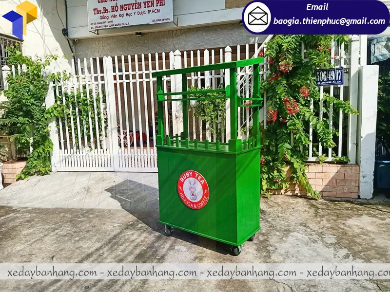xe gỗ bán trà sữa giá rẻ