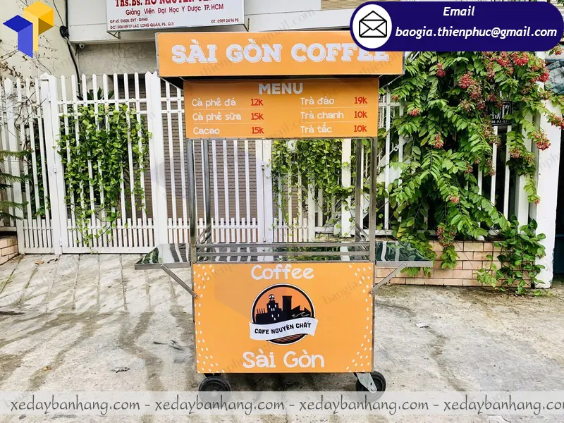 xe sắt bán cafe lưu động