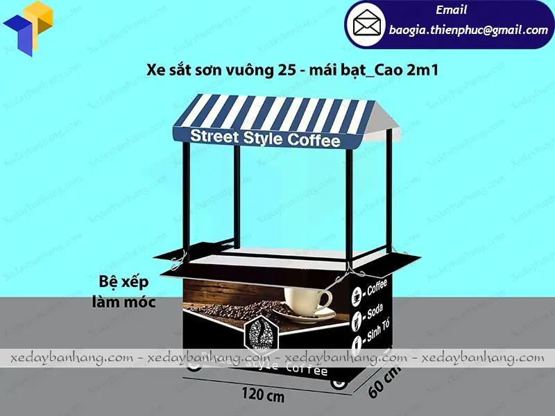xe đẩy bán cafe