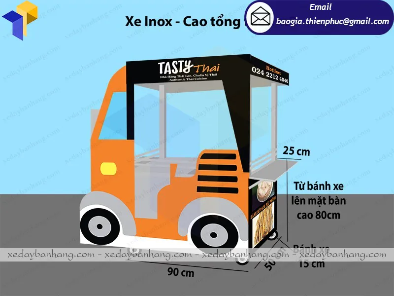 xe inox bán xiên que