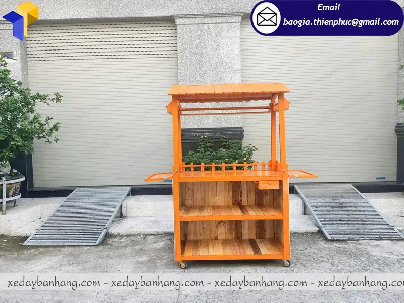 xe gỗ bán trà sữa giá rẻ