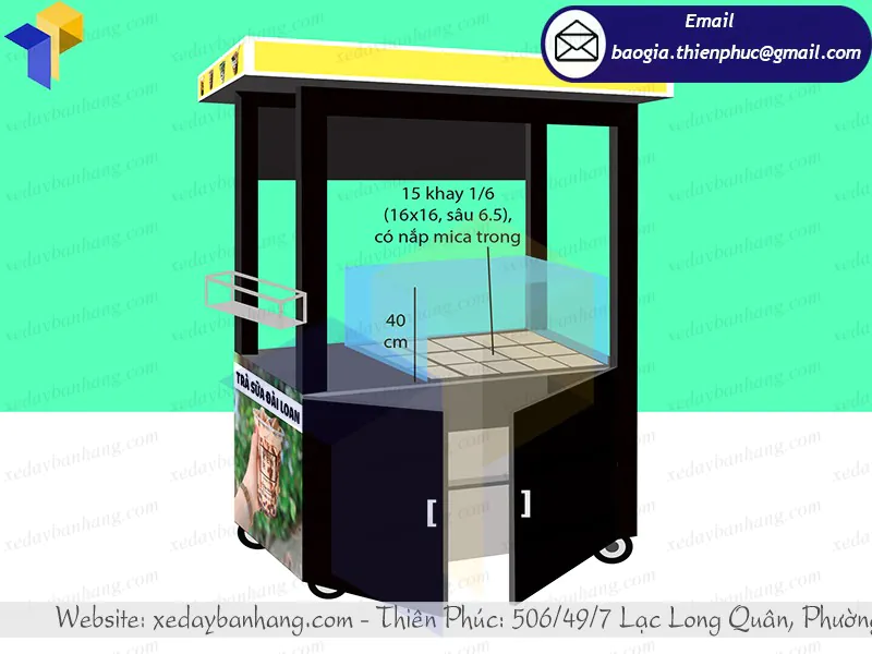 tủ bán trà sữa đài loan