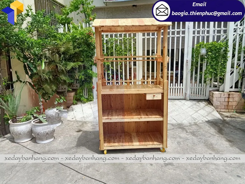 thiết kế xe gỗ bán đồ ăn