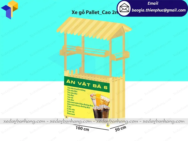  xe gỗ bán đồ ăn đẹp