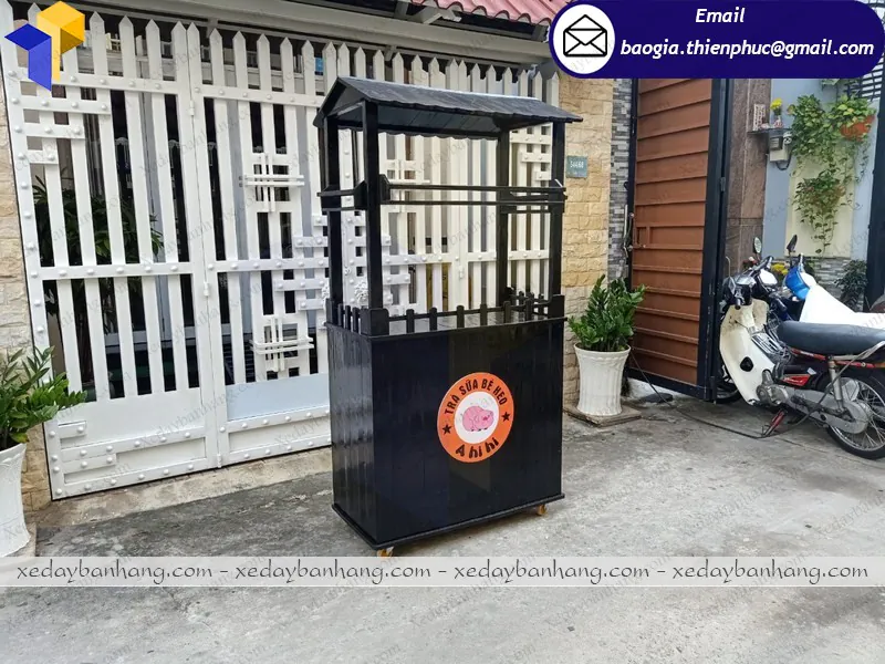 mua  xe gỗ bán trà sữa