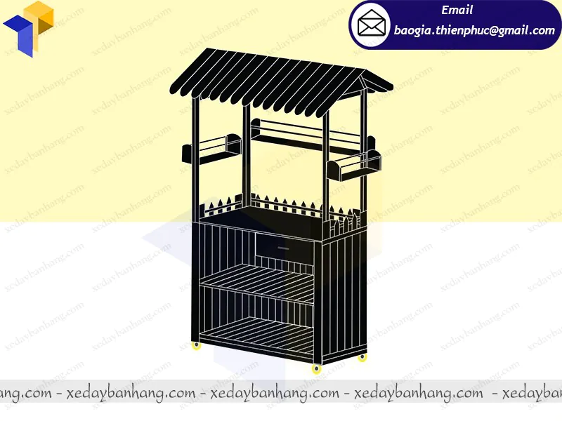 tủ gỗ bán trà sữa