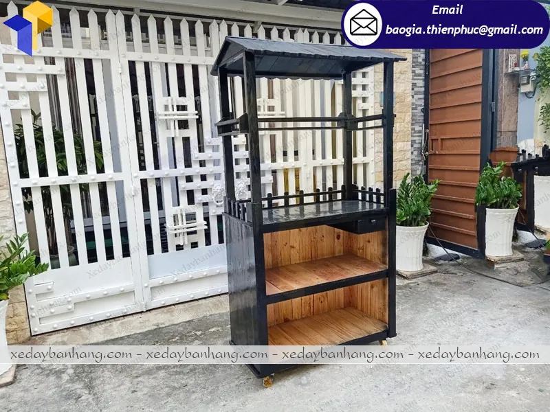  xe gỗ bán trà sữa giá rẻ