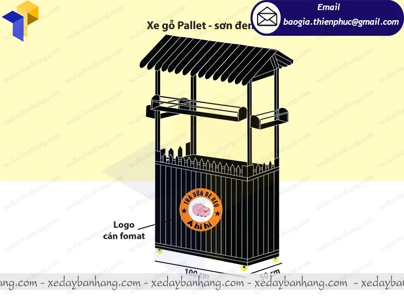  xe gỗ bán trà sữa