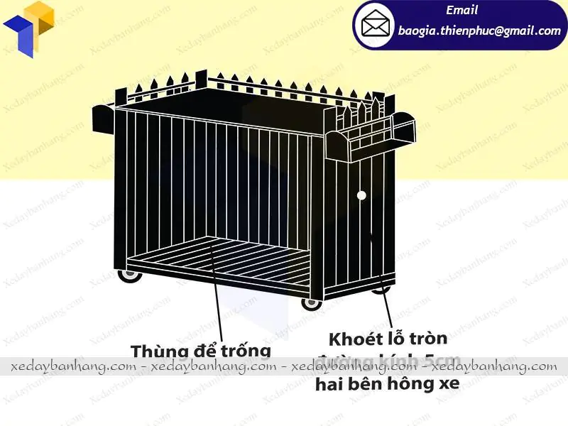 thiết kế xe gỗ bán cà phê