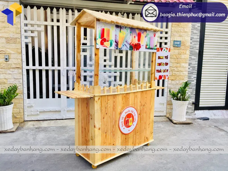 đóng tủ gỗ bán nước ép