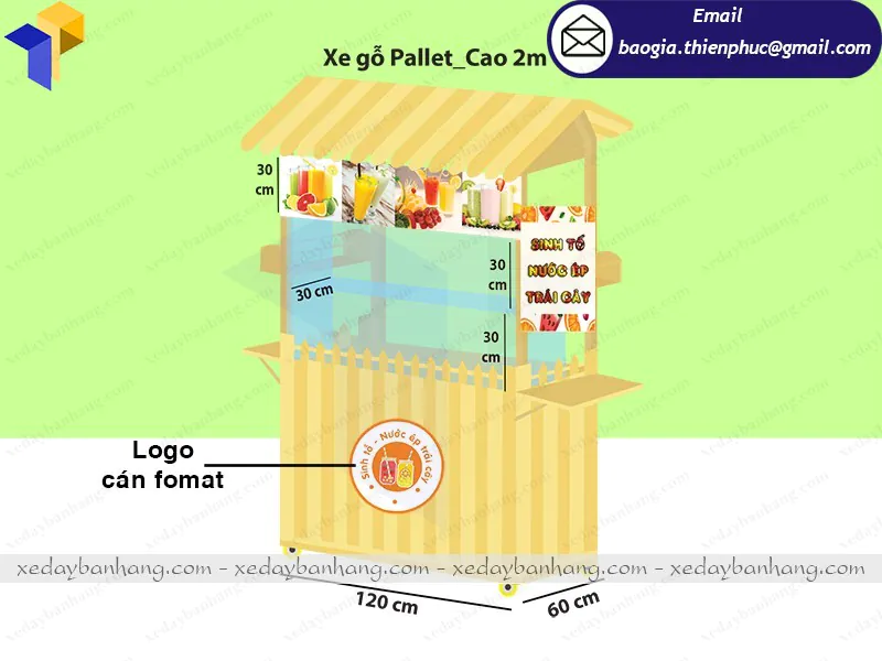 mẫu xe gỗ bán nước ép