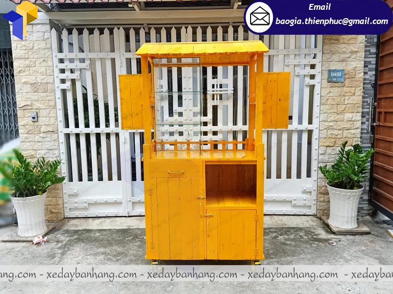 đóng tủ gỗ bán thức ăn nhanh