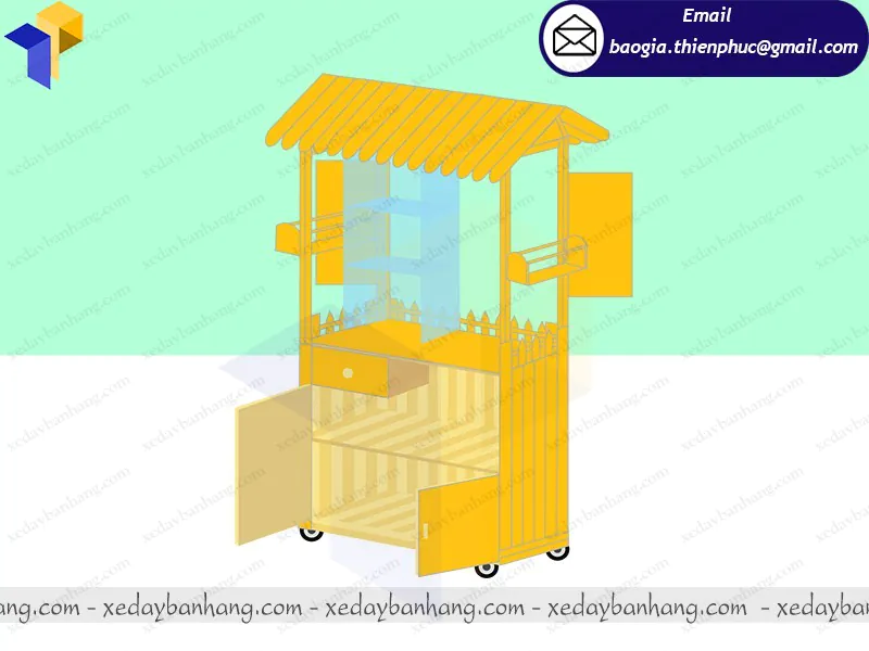mua  tủ gỗ bán thức ăn nhanh