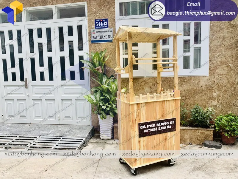 đóng xe gỗ bán cafe