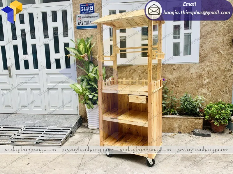 mua xe gỗ bán cafe