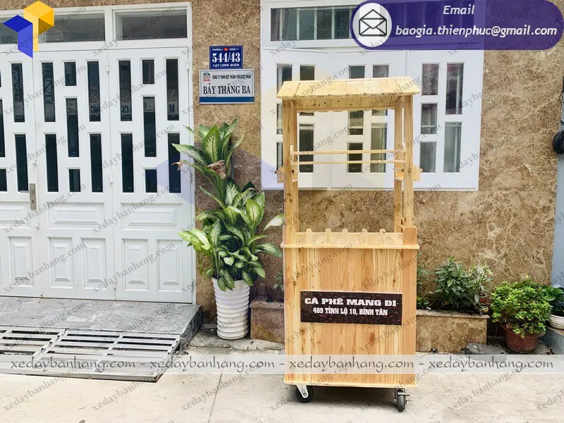 xe gỗ cafe mang đi