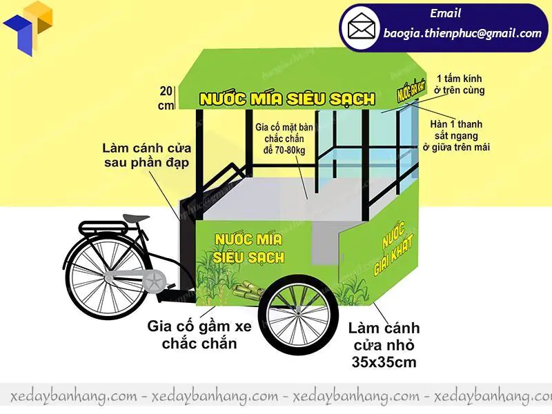 mẫu xe đạp bán nước mía đẹp