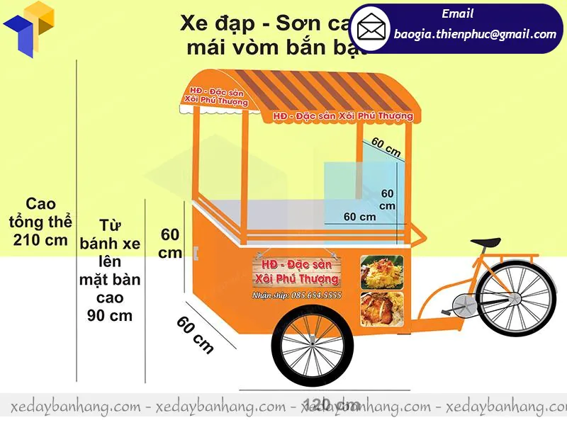 thiết kế xe đạp bán xôi