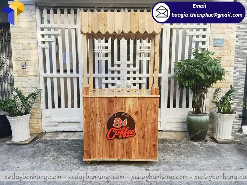 xe gỗ bán coffee