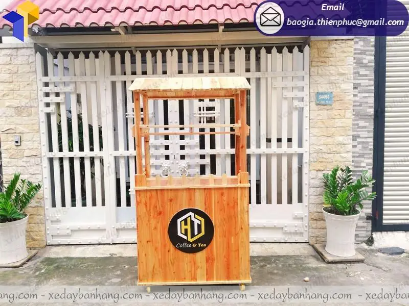xe gỗ bán cafe