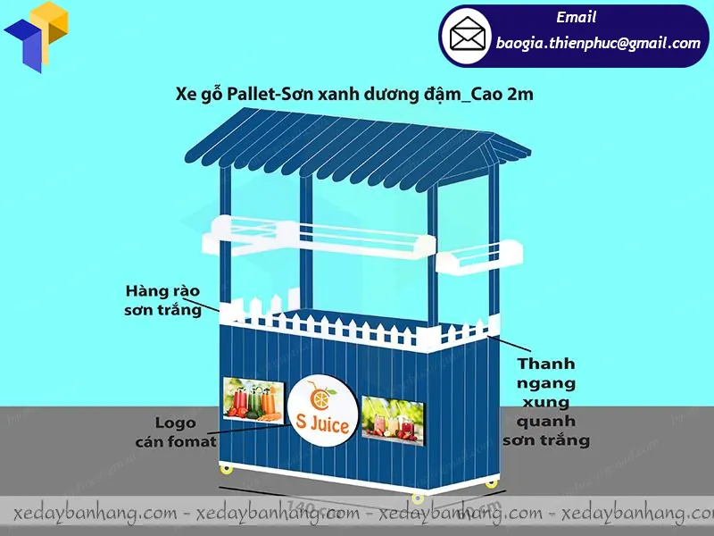 thiết kế tủ gỗ bán nước ép