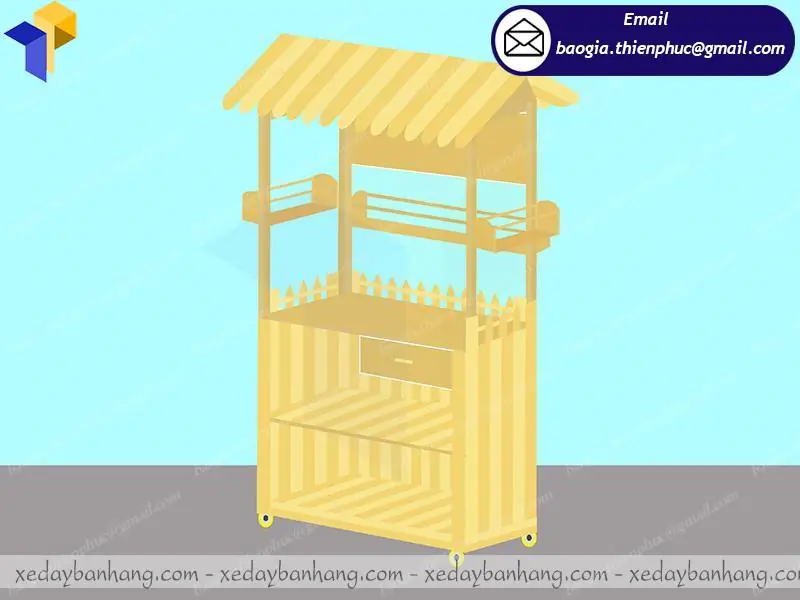 mẫu xe gỗ bán cà phê giá rẻ