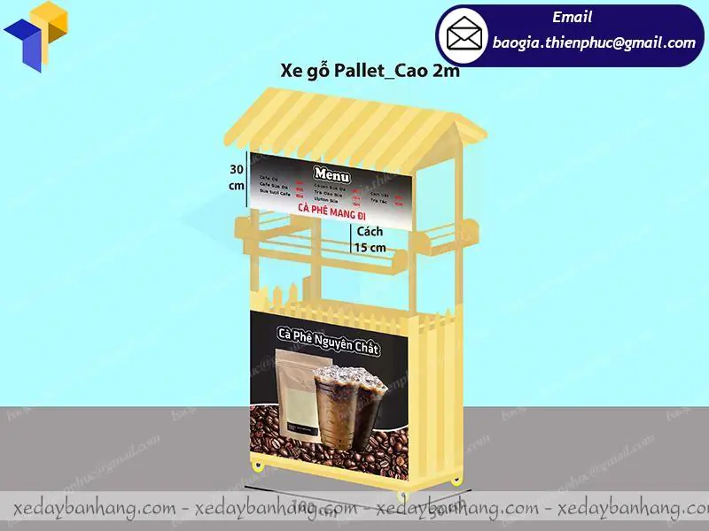 tủ gỗ bán cà phê đẹp