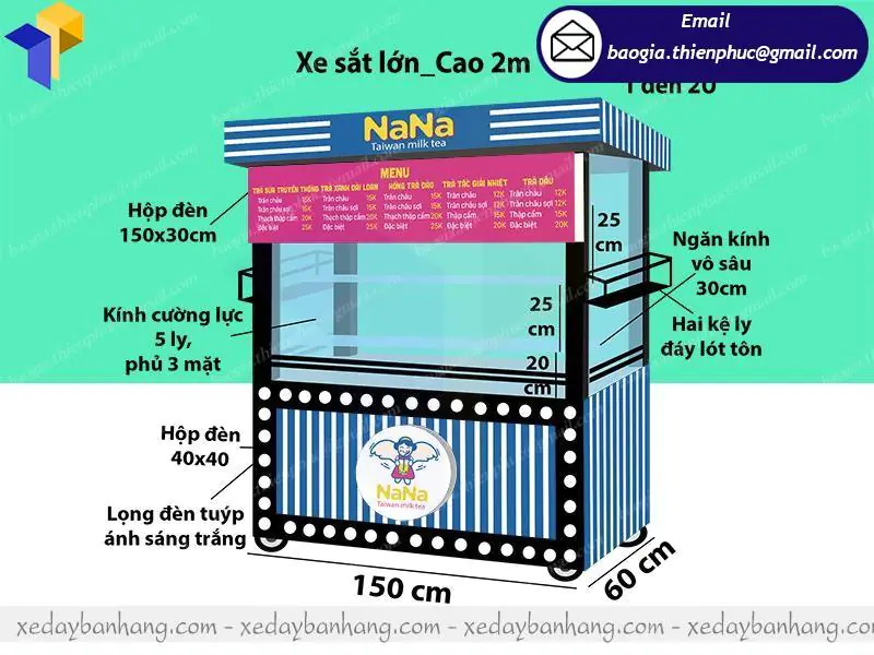 hình ảnh quầy sắt bán trà sữa