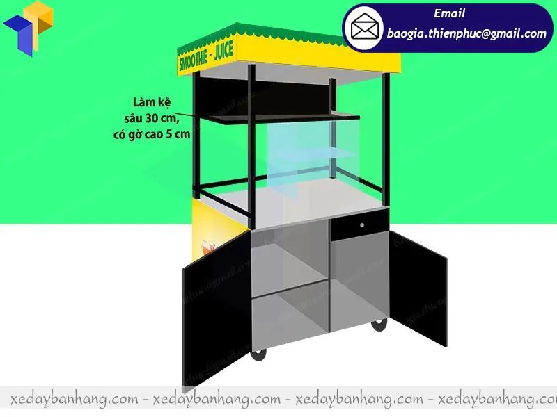 giá xe sắt bán sinh tố nước ép bao nhiêu tiền