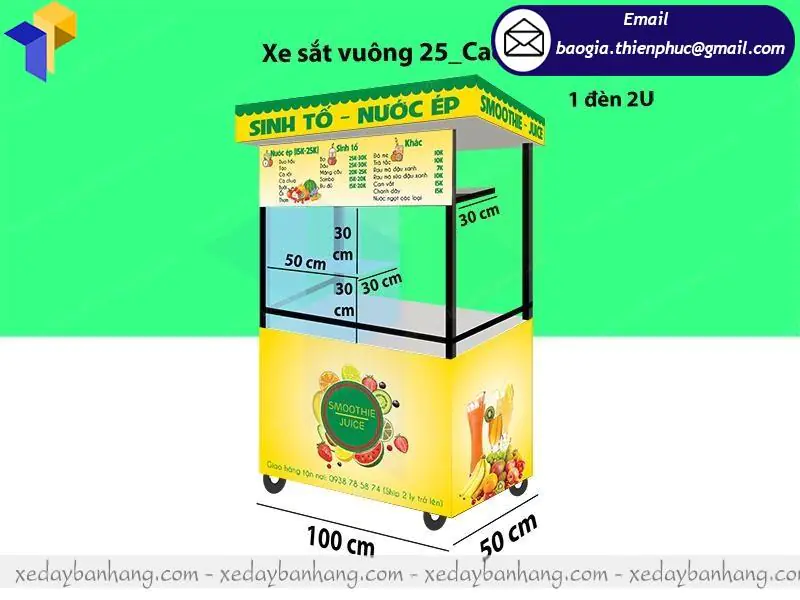 thiết kế tủ bán sinh tố nước ép giá rẻ