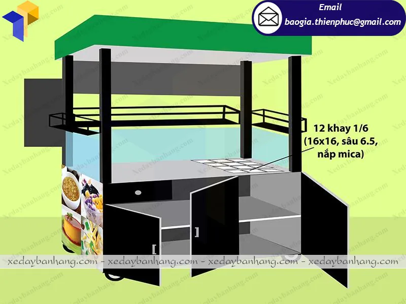 tủ sắt bán thức ăn nhanh